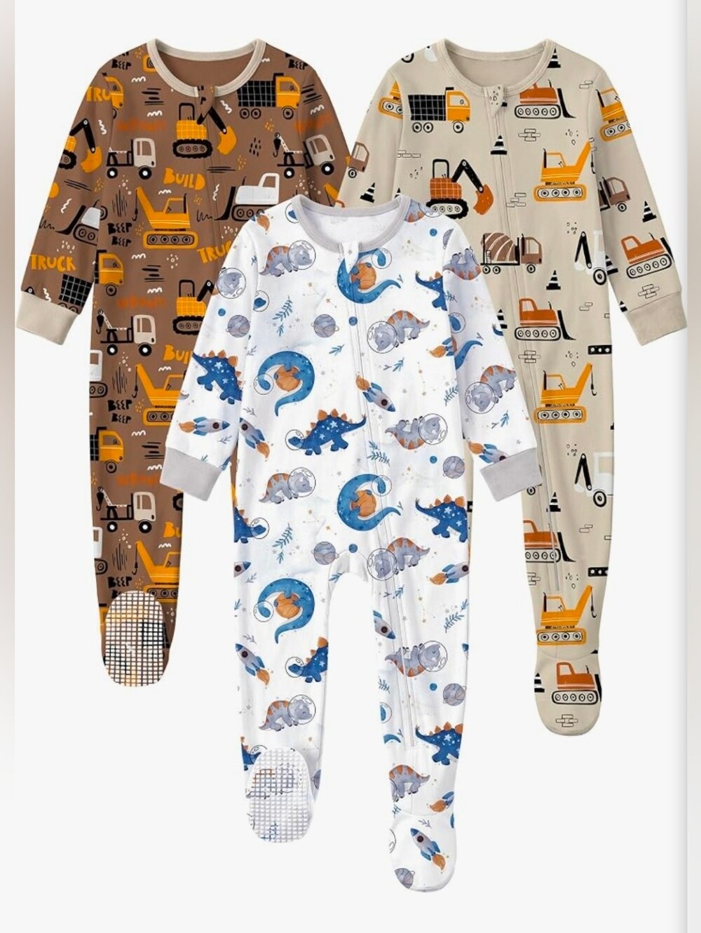 3-Pack Organic Cotton Baby Footie Pajamas | 24 Months | NEW WITH TAGS |
